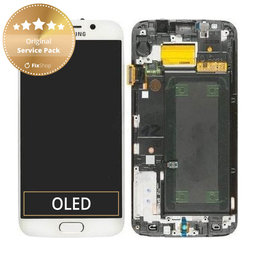 Samsung Galaxy S6 Edge G925F - Ecran LCD + Ecran Tactile + Cadre (White Pearl) - GH97-17162B, GH97-17317B, GH97-17334B Genuine Service Pack