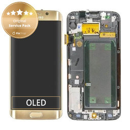 Samsung Galaxy S6 Edge G925F - Écran LCD + Ecran Tactile + Cadre (Or Platine) - GH97-17162C, GH97-17317C, GH97-17334C Genuine Service Pack