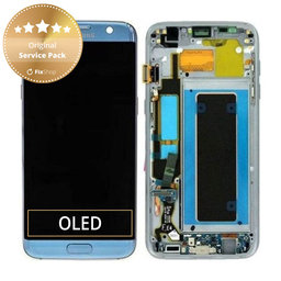 Samsung Galaxy S7 Edge G935F - Ecran LCD + Ecran Tactile + Cadre (Bleu Corail) - GH97-18533G, GH97-18594G, GH97-18767G Genuine Service Pack