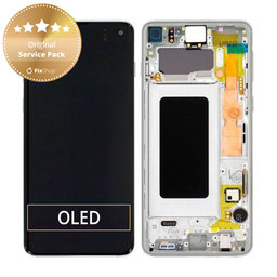 Samsung Galaxy S10 G973F - Écran LCD + Écran Tactile + Cadre (Blanc Prisme) - GH82-18850B, GH82-18835B Genuine Service Pack