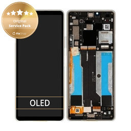 Sony Xperia 10 III - Écran LCD + Ecran Tactile + Cadre (Blanc) - A5034093A Genuine Service Pack