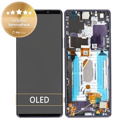 Sony Xperia 1 III - Écran LCD + Écran tactile + Cadre (Violet) - A5032175A Genuine Service Pack