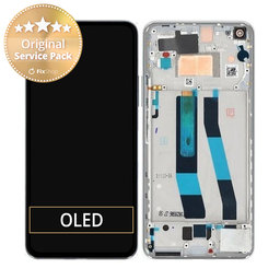 Xiaomi 11 Lite 5G NE 2109119DG 2107119DC - LCD Displej + Dotykové Sklo + Rám (Snowflake White) - 5600040K9D00 Genuine Service Pack