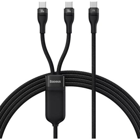 Baseus - Câble USB-C / 2x USB-C (1,5 m), noir