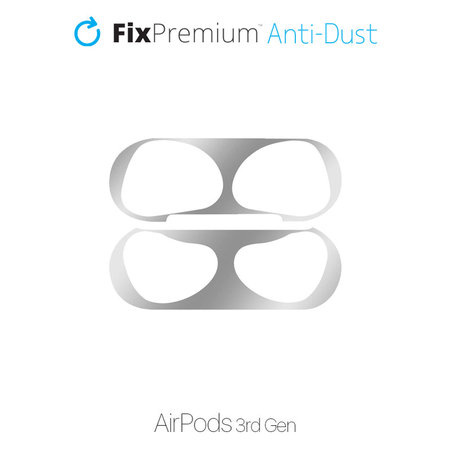 FixPremium - Autocollant antipoussière pour AirPods 3, argent