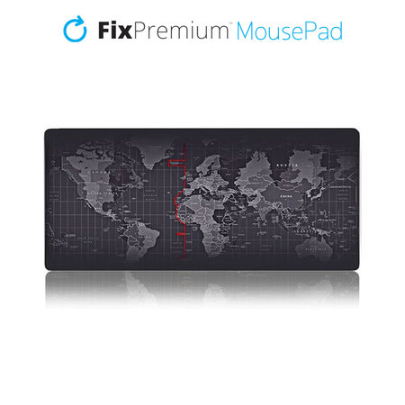 FixPremium - Tapis de souris et clavier avec motif de carte, noir