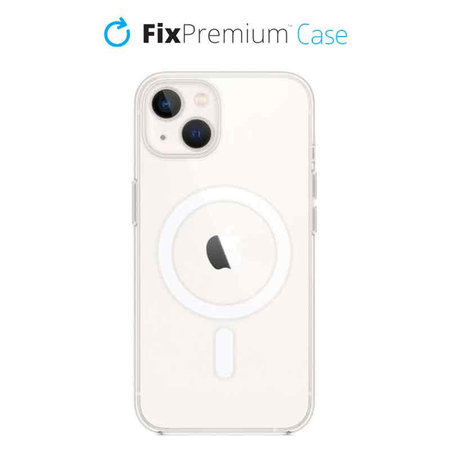 FixPremium - Coque en silicone s MagSafe pour iPhone 13 & 14, transparente