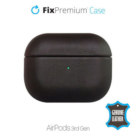 FixPremium - Étui en cuir pour AirPods 3, noir