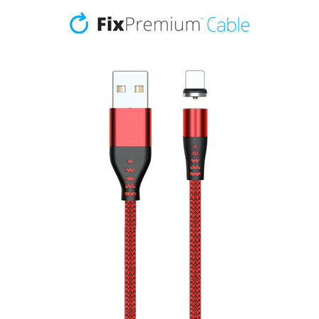 FixPremium - Câble magnétique Lightning / USB (1m), rouge