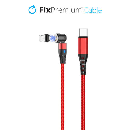 FixPremium - Câble magnétique Lightning / USB (1m), rouge