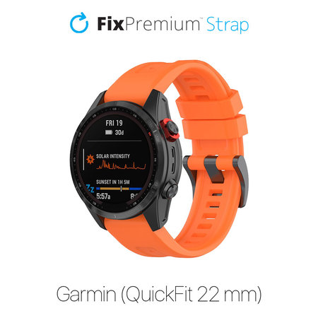 FixPremium - Bracelet en silicone pour Garmin (QuickFit 22 mm), orange