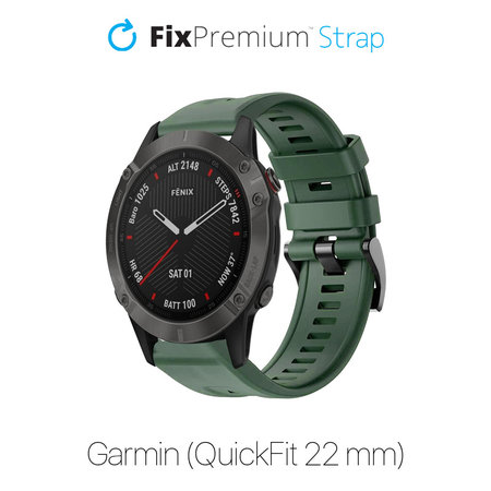 FixPremium - Bracelet en silicone pour Garmin (QuickFit 22 mm), vert foncé