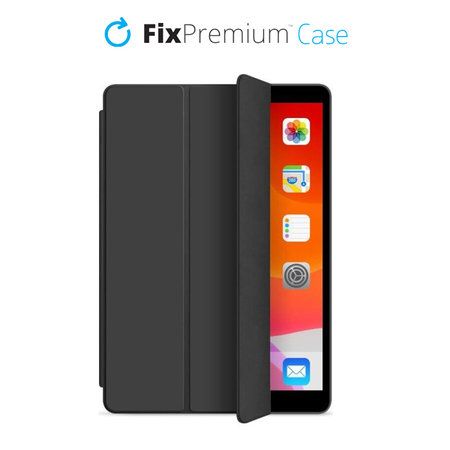 FixPremium - Étui à rabat en silicone pour iPad 10.2 (7e, 8e, 9e génération), noir