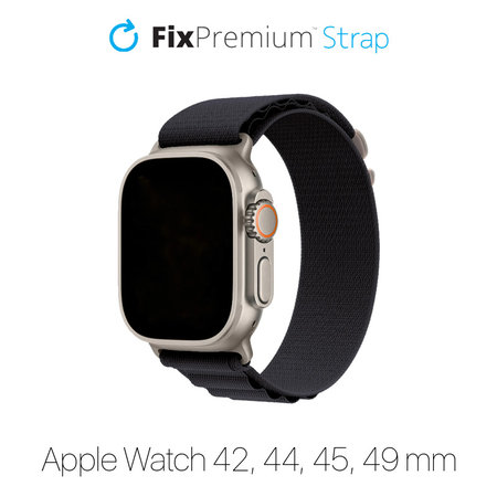 FixPremium - Bracelet Alpine Loop pour Apple Watch (42, 44, 45 et 49 mm), noir