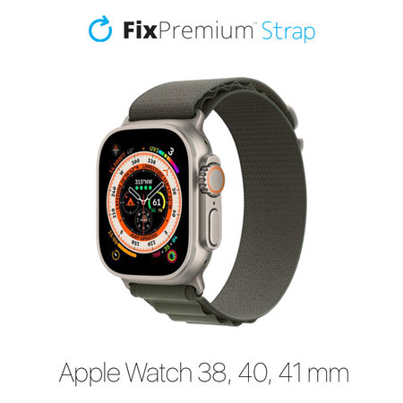 FixPremium - Bracelet Alpine Loop pour Apple Watch (38, 40 et 41 mm), vert