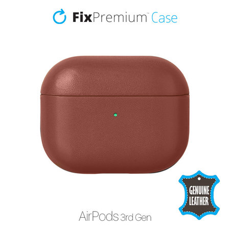 FixPremium - Étui en cuir pour AirPods 3, marron