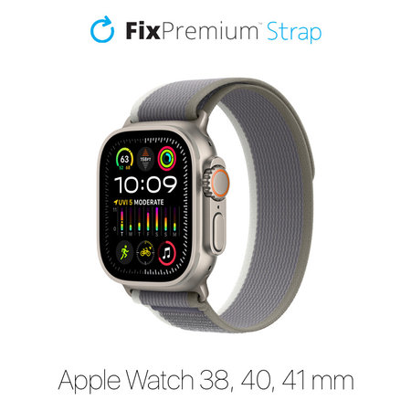 FixPremium - Bracelet Trail Loop pour Apple Watch (38, 40 et 41 mm), gris