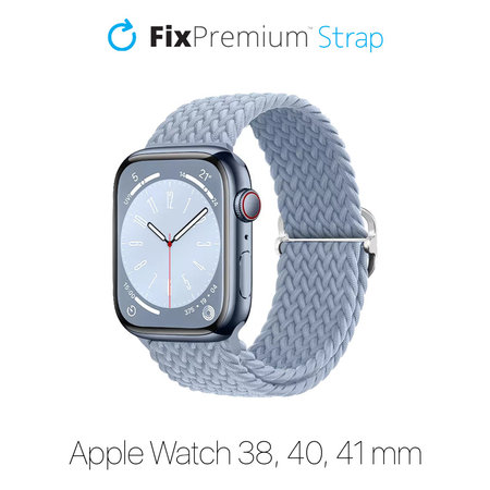 FixPremium - Bracelet Solo Loop pour Apple Watch (38, 40 et 41 mm), bleu clair