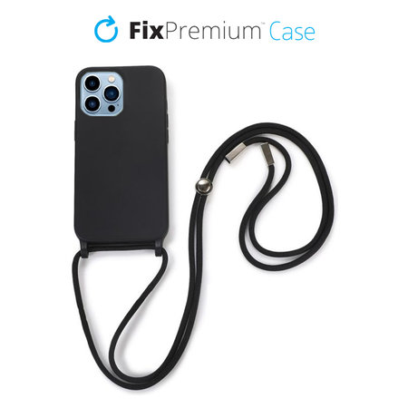 FixPremium - Étui en silicone s String pour iPhone 13 Pro, noir