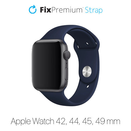 FixPremium - Bracelet en silicone pour Apple Watch (42, 44, 45 et 49 mm), bleu