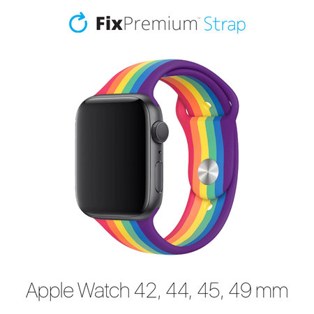 FixPremium - Bracelet en silicone pour Apple Watch (42, 44, 45 et 49 mm), fierté