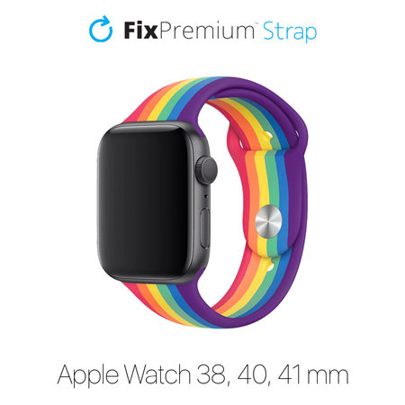 FixPremium - Bracelet en silicone pour Apple Watch (38, 40 et 41 mm), fierté