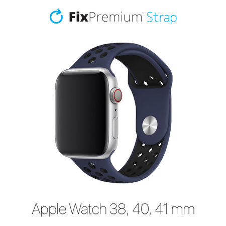 FixPremium - Bracelet sport en silicone pour Apple Watch (38, 40 et 41 mm), bleu