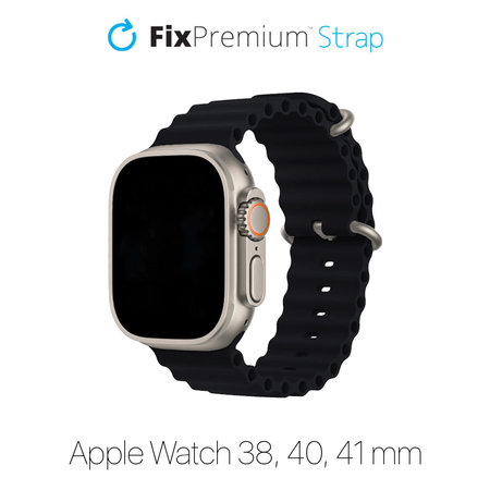 FixPremium - Bracelet Ocean Loop pour Apple Watch (38, 40 et 41 mm), noir