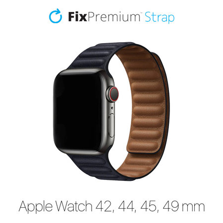 FixPremium - Bracelet Cuir Loop TPU pour Apple Watch (42, 44, 45 & 49mm), noir