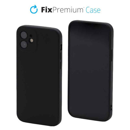 FixPremium - Coque en caoutchouc pour iPhone 12 & 12 Pro, noir