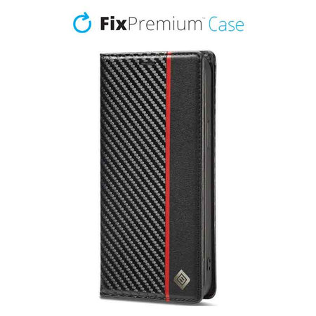 FixPremium - Étui Carbon Wallet pour iPhone 13 Pro Max, noir