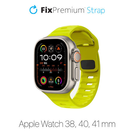 FixPremium - Bracelet Sport Silicone pour Apple Watch (38, 40 & 41mm), tartrazine