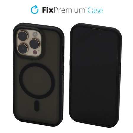 FixPremium - Coque transparente sMagSafe pour iPhone 14 Pro, noir givré