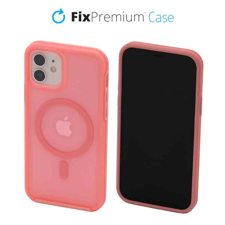 FixPremium - Coque Clear sMagSafe pour iPhone 12 & 12 Pro, rose pêche