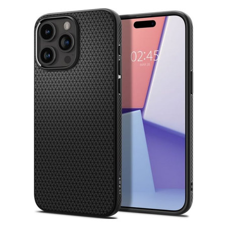 Spigen - Étui Liquid Air pour iPhone 15 Pro Max, Matte Black