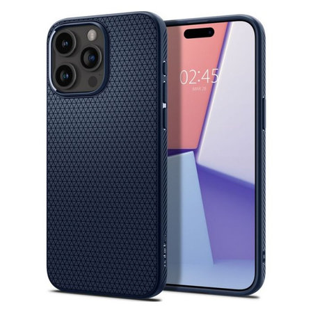 Spigen - Étui Liquid Air pour iPhone 15 Pro Max, Navy Blue