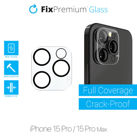 FixPremium Glass - Verre trempé caméra arrière pour iPhone 15 Pro a 15 Pro Max