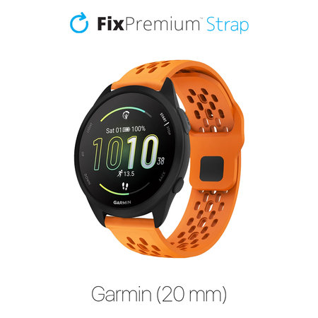 FixPremium - Sangle universelle en silicone pour Garmin (20mm), orange