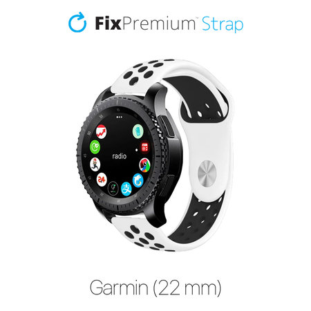 FixPremium - Bracelet sportif en silicone pour Garmin (22mm), blanc