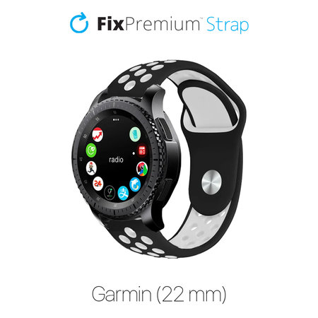 FixPremium - Bracelet sportif en silicone pour Garmin (22mm), noir