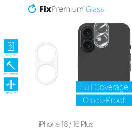 FixPremium Glass - Verre trempé caméra arriere pour iPhone 16 a 16 Plus