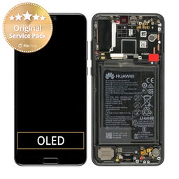 Huawei P20 Pro CLT-L29, CLT-L09 - Écran LCD + Écran tactile + Cadre + Batterie (Noir) - 02351WQK