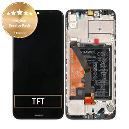 Huawei Y6 (2019) - LCD Displej + Dotykové Sklo + Rám + Batéria (Midnight Black) - 02352LVM, 02352LVN Genuine Service Pack