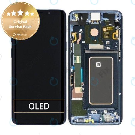 Samsung Galaxy S9 Plus G965F, G965FD - Écran LCD + Ecran Tactile + Cadre (Bleu Corail) - GH97-21691D, GH97-21722D, GH97-21692D Genuine Service Pack