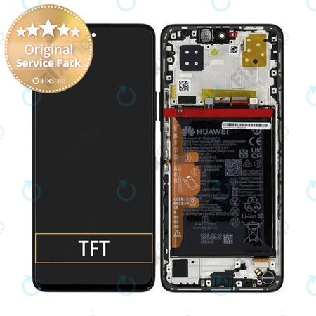 Huawei Nova 9 SE JLN-LX1 JLN-LX3 - Écran LCD + Écran Tactile + Cadre + Batterie (Noir Minuit) - 02354UVY Genuine Service Pack