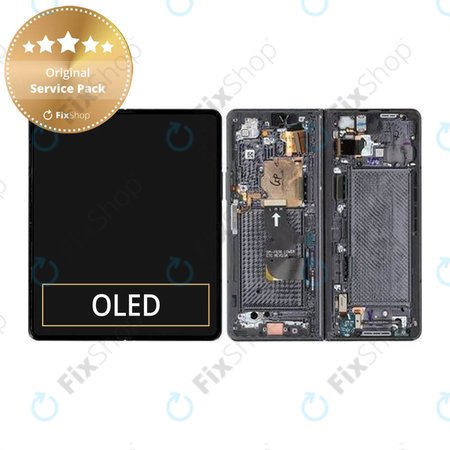 Samsung Galaxy Z Fold 4 F936B - Écran LCD + Écran Tactile + Cadre (Noir Phantom) - GH82-29461A, GH82-29462A Genuine Service Pack