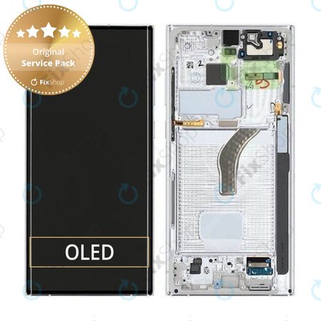 Samsung Galaxy S22 Ultra S908B - Écran LCD + Écran tactile + Cadre (Blanc fantôme) - GH82-27488C, GH82-27489C Genuine Service Pack