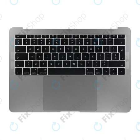 Apple MacBook Pro 13" A1708 (Fin 2016 - Mi 2017) - Cadre de clavier supérieur + clavier UK + microphone + trackpad + haut-parleurs (gris sidéral)