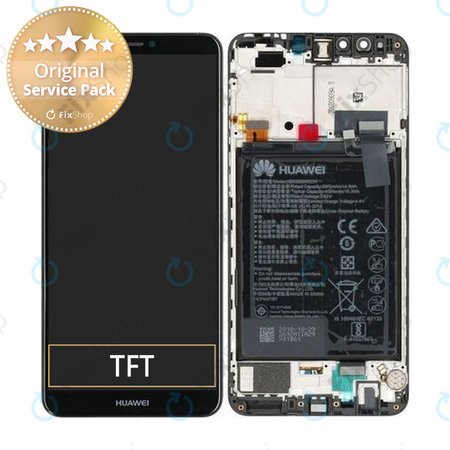 Huawei Y9 (2018) - Ecran LCD + Vitre Tactile + Châssis + Batterie (Noir) - 02351VFR, 02351VFS