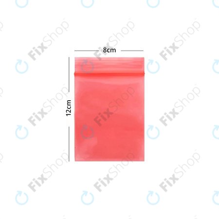 ESD Sac Antistatique à Fermeture Éclair (Rouge) - 8x12cm 100pcs